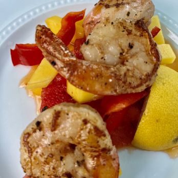 Rosemary and Thyme - Shrimp salad with Mango, watermelon and red peppers. What a combo. - American Near Me - Sarasota, Florida Rosemary and Thyme - Shrimp salad with Mango, watermelon and red peppers. What a combo. - American Near Me - Sarasota, Florida