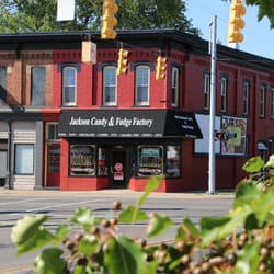 Jackson Candy and Fudge Factory - Located on the corner of E. Michigan Ave and Elm St. Parking on Elm St and across the street behind Knibloe's Hardware store.