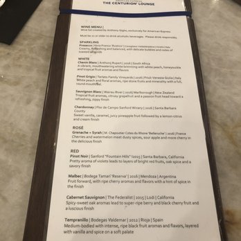The Centurion Lounge - Wine List - Airport Lounges Near Me - Dallas, Texas