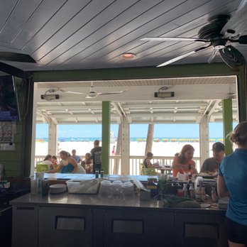 Crabby's Beachside Pavilion - My view from the bar - Seafood Near Me - Clearwater Beach, Florida Crabby's Beachside Pavilion - My view from the bar - Seafood Near Me - Clearwater Beach, Florida