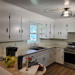 George And Clara Painting - This kitchen cabinets