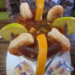 El Jalisco - Shrimp Cocktail - Great food at a reasonable price. The service is excellent. Please turn the music down.