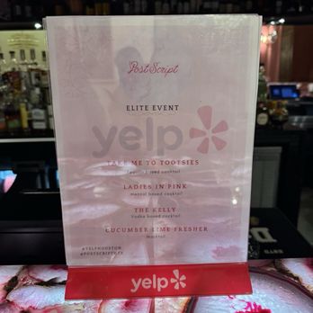 Elite Event: Pink Party at PostScript - Cocktail/mocktail menu - Yelp Events Near Me - Houston, Texas