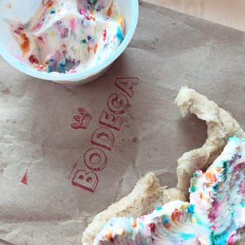 Big Bon Bodega - Plain with sprinkles cream cheese - Bagels Near Me - Savannah, Georgia Big Bon Bodega - Plain with sprinkles cream cheese - Bagels Near Me - Savannah, Georgia