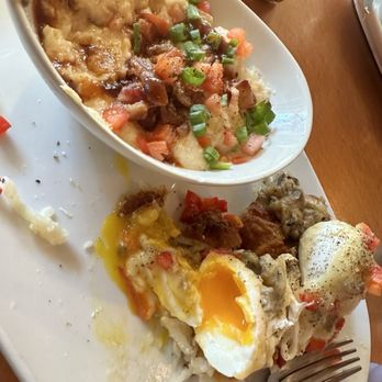 Another Broken Egg Cafe - Hashbrown benedict and city grits - Breakfast & Brunch Near Me - West Lafayette, Indiana