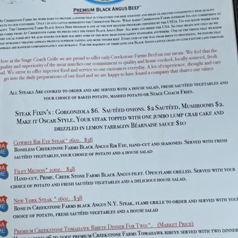 Stage Coach Grille - Menu 9/17/2020 - Seafood Near Me - La Verkin, Utah