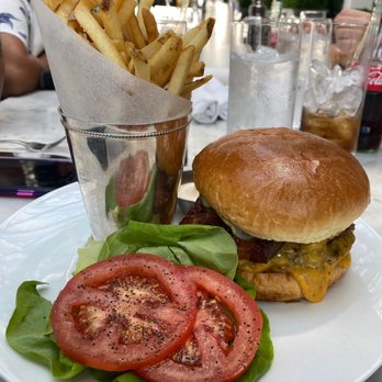 RH Rooftop Restaurant at RH West Palm - Rh Burger. Thick Cut Pork Belly Bacon comes separate and the Hand-Cut Fries Garlic Aioli as well come separate. - Wine Bars Near Me - West Palm Beach, Florida