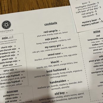 Southgate - Menu - Korean Near Me - Philadelphia, Pennsylvania Southgate - Menu - Korean Near Me - Philadelphia, Pennsylvania