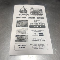 BBQ Town - Menu page 1