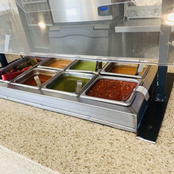 San Luis Mexican Food - Salsa, carrots, and peppers bar - Mexican Near Me - Oceanside, California