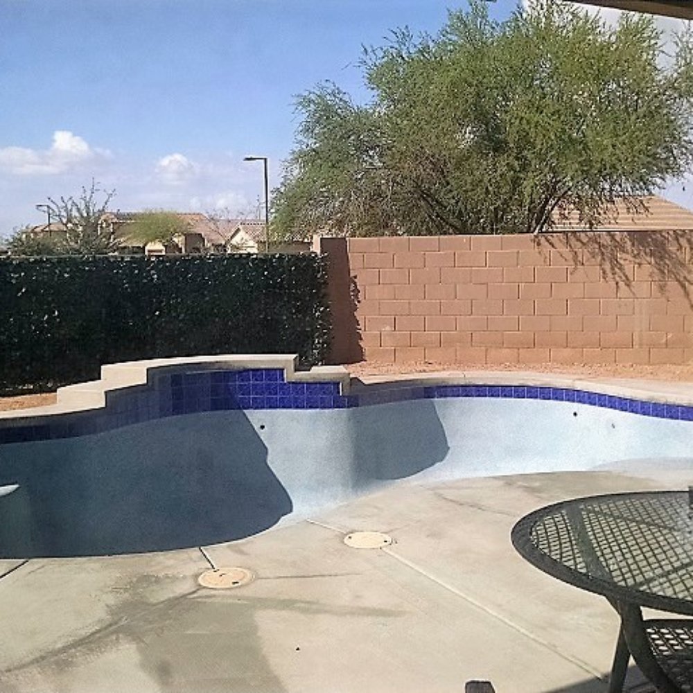 Caribbean Pools and Spas - Blue Surf Pebble Sheen interior completed and acid washed. - Pool & Hot Tub Service Near Me - Gilbert, Arizona