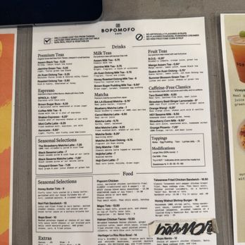 Bopomofo Cafe - Menu - Bubble Tea Near Me - San Gabriel, California