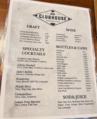 Menu photo 2 The Clubhouse Cooperstown Oneonta, NY Menu photo 2 The Clubhouse Cooperstown Oneonta, NY