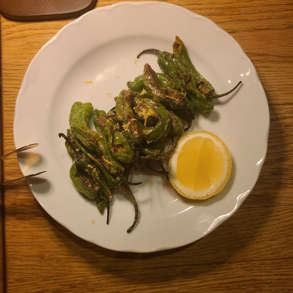 Beso by Patria - Pimientos de padron [blistered peppers]. - Spanish Near Me - Toronto, Ontario