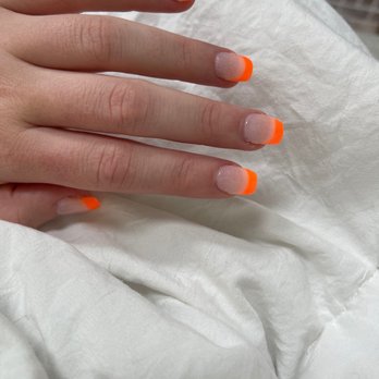 Nails 2001 - Dip powder with orange tips - Nail Salons Near Me - Newburyport, Massachusetts