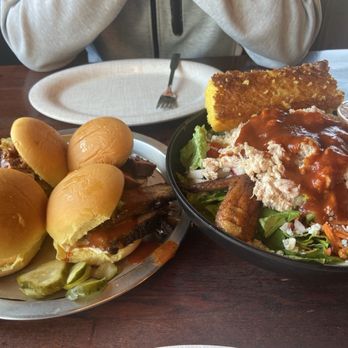 Dinosaur Bar-B-Que - 4 Sliders, Chopped Salad, Cornbread - Barbeque Near Me - Rochester, New York
