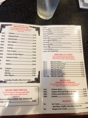 Menu photo 7 Izumi Hibachi Steak House Wayne, NJ Menu photo 7 Izumi Hibachi Steak House Wayne, NJ