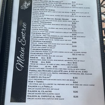 Hacienda Las Mariposas - Main entree menu - Venues & Event Spaces Near Me - McAllen, Texas