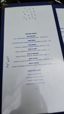 Menu photo 4 The Standard Plaza New York, NY Menu photo 4 The Standard Plaza New York, NY