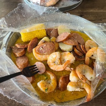 Boil Shack - shrimp, corn, sausage, and corn on a plate - Seafood Near Me - Chattanooga, Tennessee Boil Shack - shrimp, corn, sausage, and corn on a plate - Seafood Near Me - Chattanooga, Tennessee