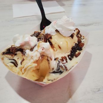 Mighty Moo Ice Cream - Turtle turtle, vanilla ice cream with hot fudge and hot caramel sauce...yumminess! - Ice Cream & Frozen Yogurt Near Me - Youngtown, Arizona Mighty Moo Ice Cream - Turtle turtle, vanilla ice cream with hot fudge and hot caramel sauce...yumminess! - Ice Cream & Frozen Yogurt Near Me - Youngtown, Arizona