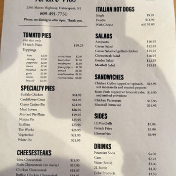 Lillo's Tomato Pies - Menu - Pizza Near Me - Gloucester City, New Jersey
