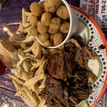 Pink Pig - Fried okra and fresh cut fries - Barbeque Near Me - Cherry Log, Georgia