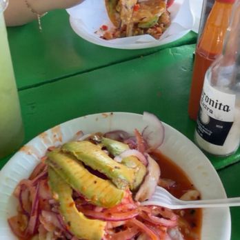 Mariscos Las Cazuelitas - Tostada chaka and tacos shrimp governador - Seafood Near Me - Bakersfield, California Mariscos Las Cazuelitas - Tostada chaka and tacos shrimp governador - Seafood Near Me - Bakersfield, California