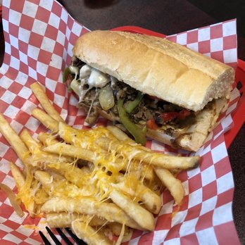 Murphy's Cafe 126 - Philly Cheese Steak 6" and Cheese Fries. Highly recommend! - Cheesesteaks Near Me - Riverton, Utah Murphy's Cafe 126 - Philly Cheese Steak 6" and Cheese Fries. Highly recommend! - Cheesesteaks Near Me - Riverton, Utah