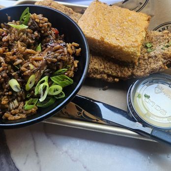Louisiana Purchase - Lemon pepper catfish with oxtail dirty rice - Cocktail Bars Near Me - San Diego, California