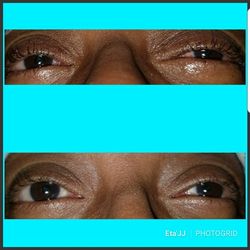 Lash lift before and after