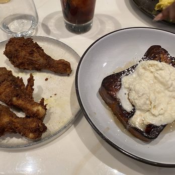Velour - Banana foster French toast with fried chicken - American Near Me - Dallas, Texas