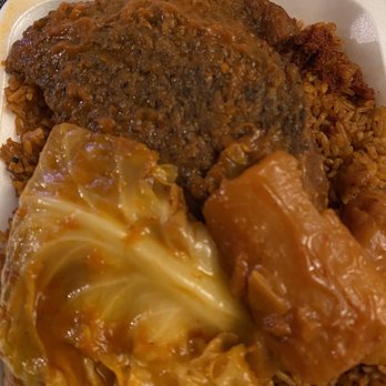 Bantaba African Restaurant - Benechin (red rice dish) with fish - African Near Me - Lynnwood, Washington Bantaba African Restaurant - Benechin (red rice dish) with fish - African Near Me - Lynnwood, Washington