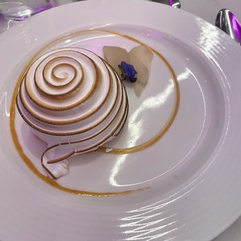 Spago - Pear Baked Alaska - pear sorbet, caramel sauce, poached pear - New American Near Me - Las Vegas, Nevada
