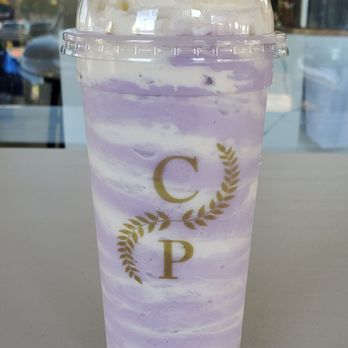 Cafe Pruvia - Taro Swirl with Boba - Bubble Tea Near Me - Gardena, California