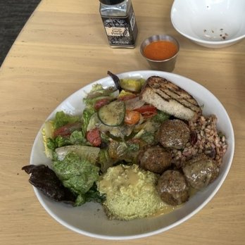 Tender Greens - Happier Vegan" plate in all its glory. You can see the perfectly charred vegan bread, - New American Near Me - Marina Del Rey, California Tender Greens - Happier Vegan" plate in all its glory. You can see the perfectly charred vegan bread, - New American Near Me - Marina Del Rey, California