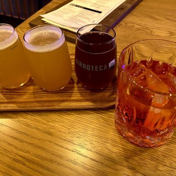 Birroteca by Indie Alehouse - Beer flight and Campari cocktail - Breweries Near Me - Toronto, Ontario
