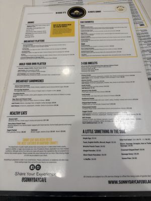 Menu photo 1 Sunny Day Cafe Bel Air, MD Menu photo 1 Sunny Day Cafe Bel Air, MD