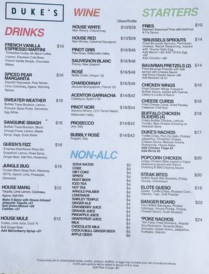 Menu photo 1 Duke's Public House Lake Oswego, OR Menu photo 1 Duke's Public House Lake Oswego, OR
