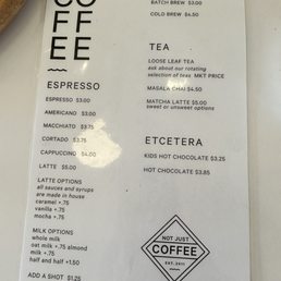 Menu as of January 2023 Menu as of January 2023