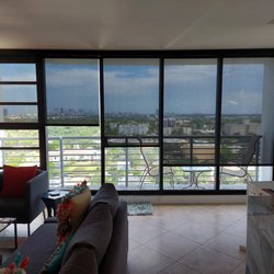 ECO Shades - Living Room w/ Shades Half Down