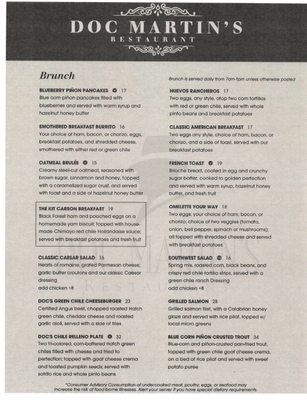 Menu photo 3 Doc Martin's Taos, NM Menu photo 3 Doc Martin's Taos, NM
