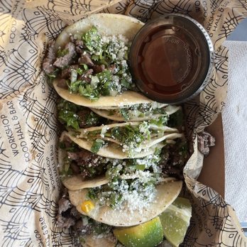 The Workshop Food Hall and Bar - Steak Tacos (delicious) with Mild Salsa - Bars Near Me - Rochester, Minnesota