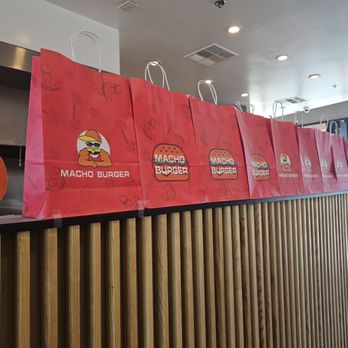 Macho Burger - Decor and prepped takeout bags - Burgers Near Me - Sunnyvale, California Macho Burger - Decor and prepped takeout bags - Burgers Near Me - Sunnyvale, California