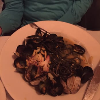 Da Giorgio - Homemade squid ink spaghetti with seafood and saffron sauce. - Italian Near Me - New Rochelle, New York