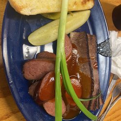 Dink's Pit Bar-B-Que - Brisket and mild links. They were out of hot links