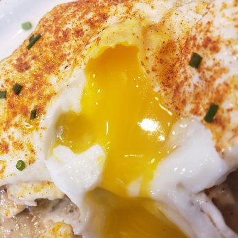 Pine State Biscuits - Reno - The Moneyball with the egg ripped open - Breakfast & Brunch Near Me - Reno, Nevada Pine State Biscuits - Reno - The Moneyball with the egg ripped open - Breakfast & Brunch Near Me - Reno, Nevada