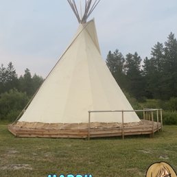 Outside of the teepee Outside of the teepee