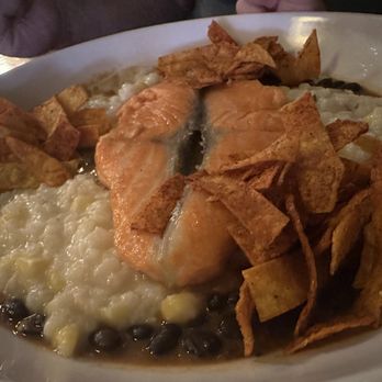Harwood House Restaraunt - King Ora Salmon with polenta and chips - Hotels Near Me - Paradise, Montana