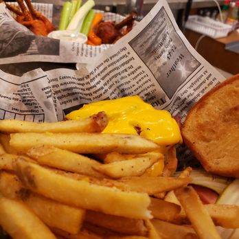 Good Time Charlie's - Bacon Mushroom Cheeseburger with Fries. Lollipop Buffalo Chicken Drums. - American Near Me - Great Falls, Montana Good Time Charlie's - Bacon Mushroom Cheeseburger with Fries. Lollipop Buffalo Chicken Drums. - American Near Me - Great Falls, Montana